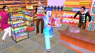 Invisible Thief Caught by Smart Shopkeeper Food Chor Hindi Kahaniya Moral Stories Funny Comedy Video