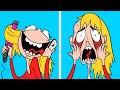 SHORT HAIR AND LONG HAIR PROBLEMS || Curly Hair Problems And Funny Situations by 123 Go! Animated