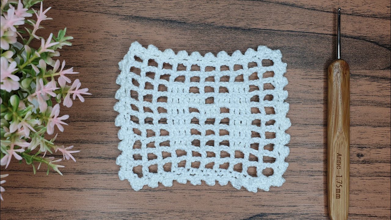 Letra M Tejida en Crochet Filet Paso a Paso.