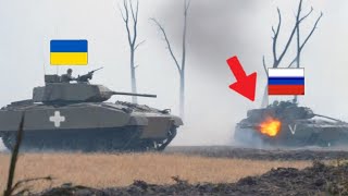Ukrainian Bradley destroys Russian MT-LB at Close Range near Novobakhmutovka!
