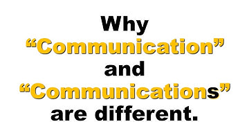 Communication vs Communications