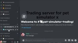 Pet simulator X Trading server Discord