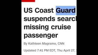 US Coast Guard suspends search for missing cruise passenger.