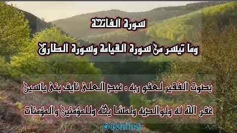 سورة الفاتحة وما تيسر من سورة القيامة وسورة الطارق... القارئ عبدالعلي بني ياسين