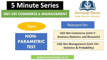 Non-Parametric Tests | 5 Minute Series | NTA UGC Net Commerce & Management