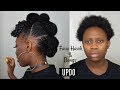 Easy Protective style | Faux hawk Updo with afro bangs on Short Natural Hair Tutorial