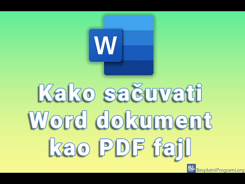Kako sačuvati Word dokument kao PDF fajl