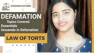 ESSENTIALS OF DEFAMATION| INNUENDO|Tort Law|what you really need for exams...