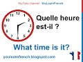 French Lesson 11 Tell time in French What time is it - Quelle heure est-il Decir la hora en francés