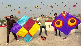 Biggest Eye Pari Vs Monster Colourful Kite Flying & Cutting Challenge With Kite Make