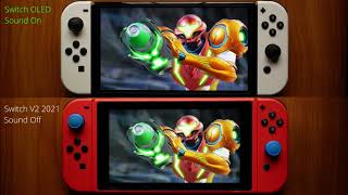 Side-by-side Compare Switch OLED vs V2 2021 (with Metroid Dread Intro)