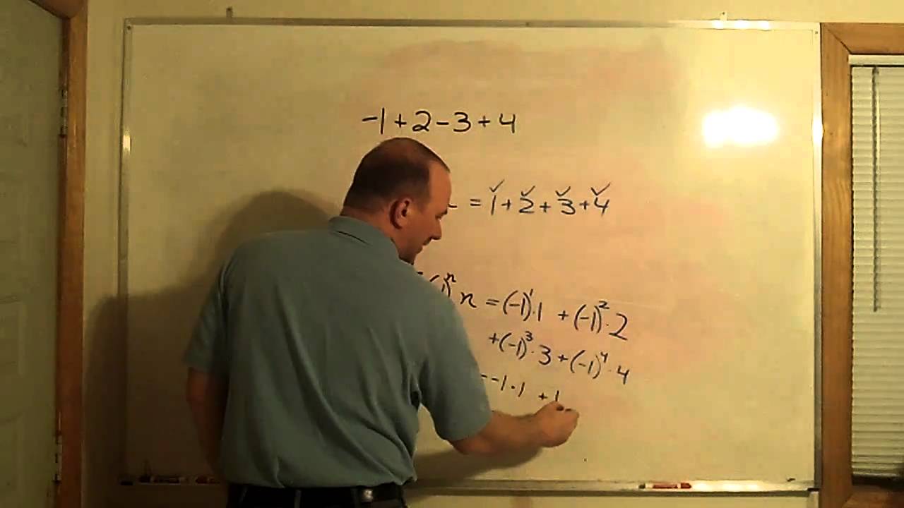 Summation Notation for a Series with Alternating Signs - YouTube