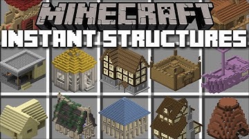 Minecraft INSTANT STRUCTURES MOD / BUILD A MINECRAFT VILLAGE IN SECONDS!! Minecraft