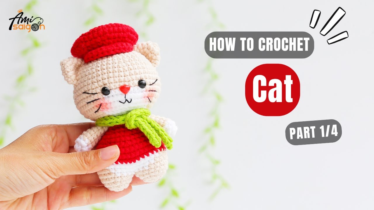 #952 | Cat Amigurumi (1/4) | How To Crochet Animals Amigurumi | @AmiSaigon
