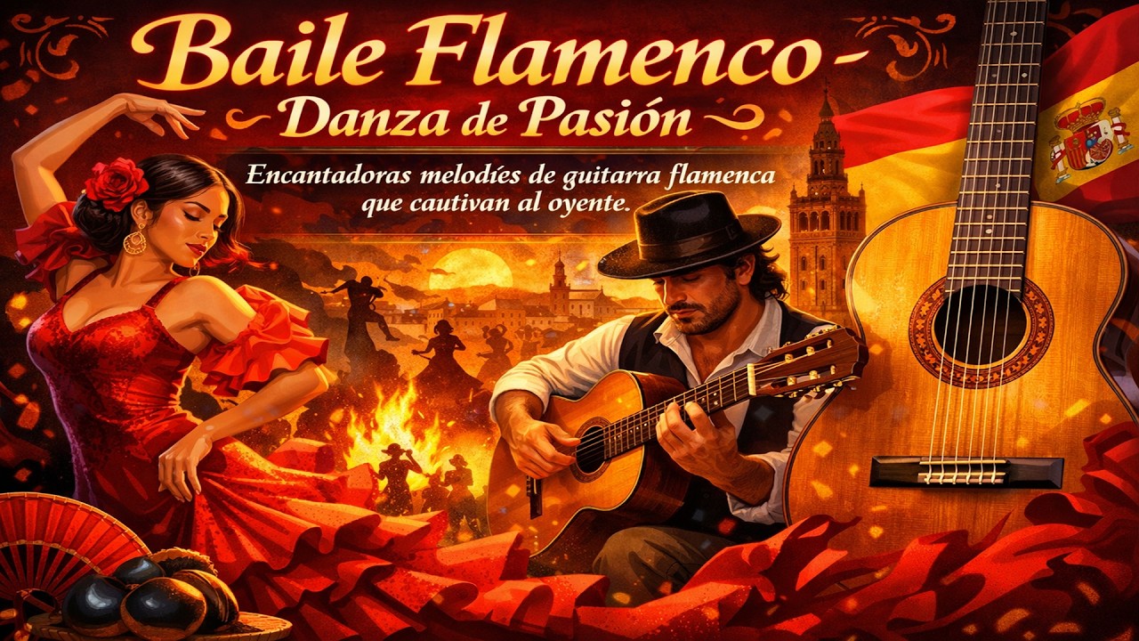 Baile Flamenco - Danza de Pasión | Encantadoras melodías de guitarra flamenca que cautivan al oyente