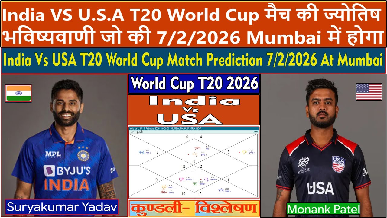 India Vs USA T20 World Cup Match Prediction 7/2/2026 At Mumbai. IND Vs USA Dream11