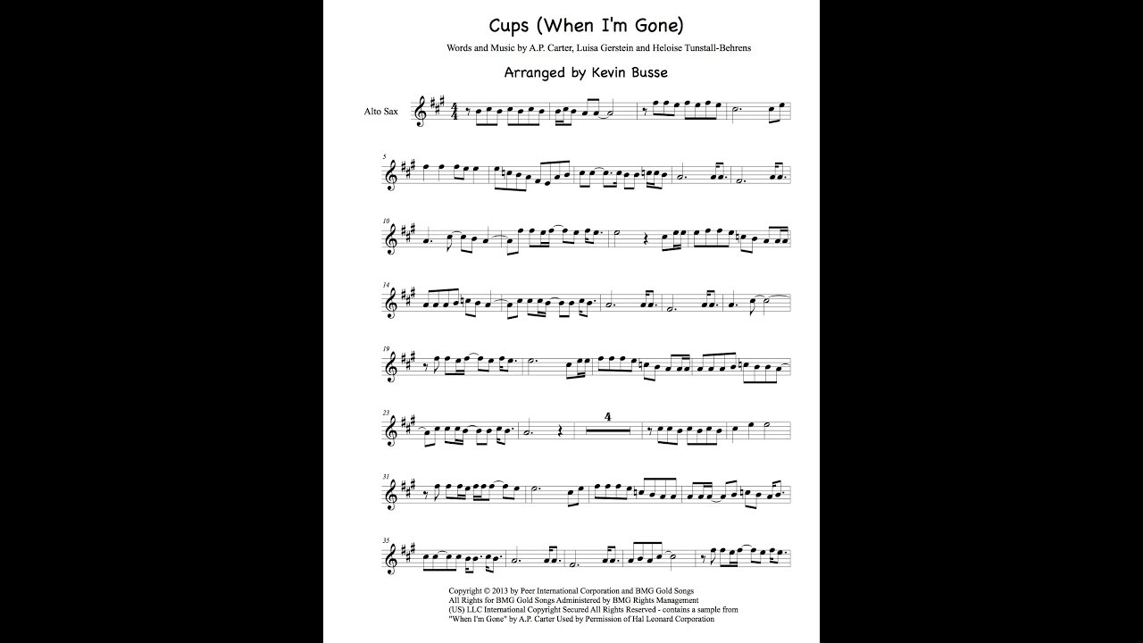How To Play Cups (When I'm Gone) - Alto Sax Tutorial