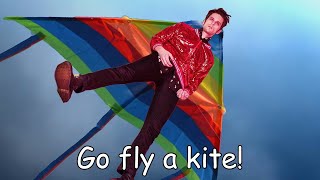 Dallon Weekes attempts to fly a kite until he's tangled in the hanging tree