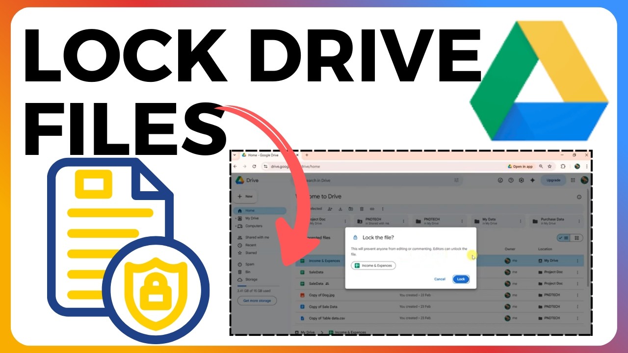 How To Lock Files On Google Drive - YouTube