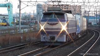 JR貨物　EF66 27号機が牽引する遅れの2061ﾚ貨物列車を2度撮り（R1.12.25)