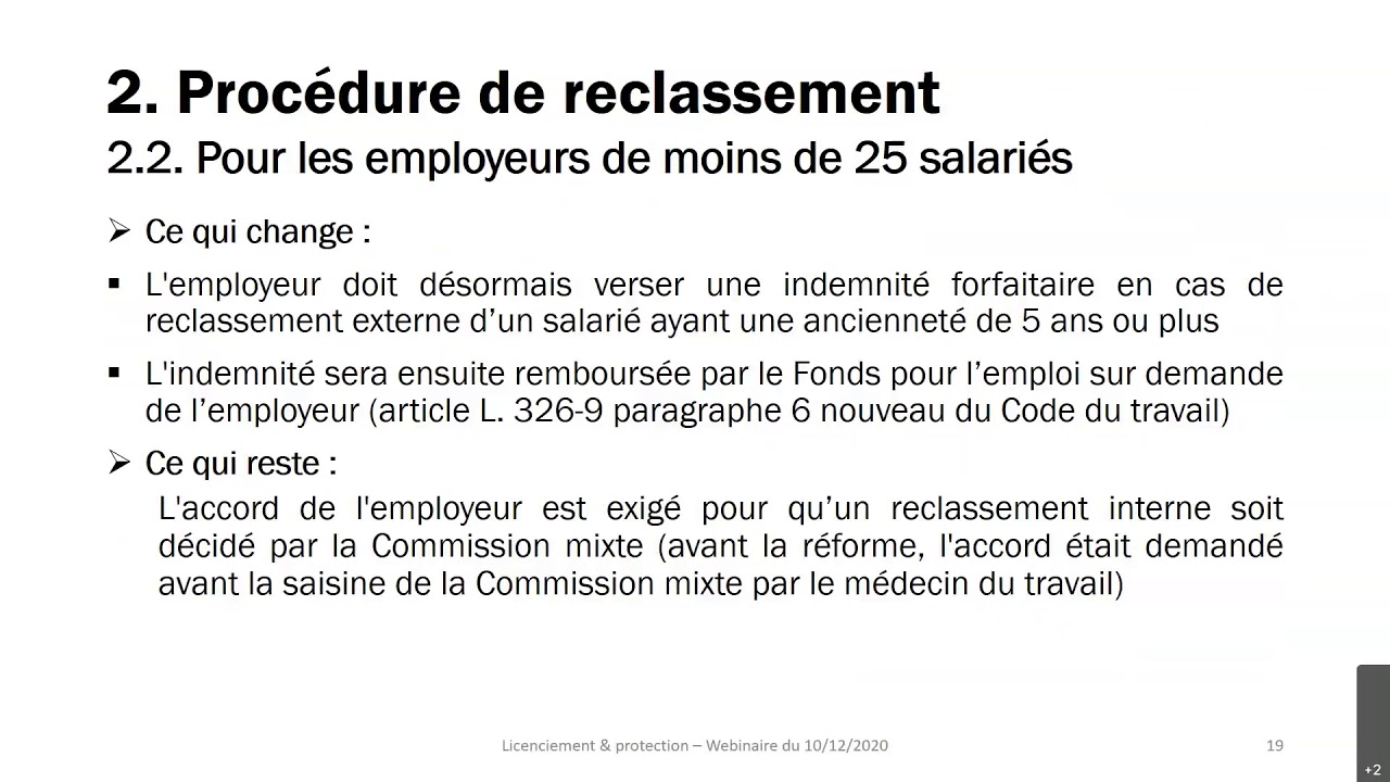Partie 3 Procédure de reclassement YouTube
