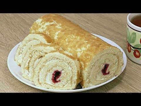 БИСКВИТНЫЙ РУЛЕТ на скорую руку! Самый удачный рецепт!