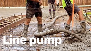 Using a Line pump to do a concrete driveway￼