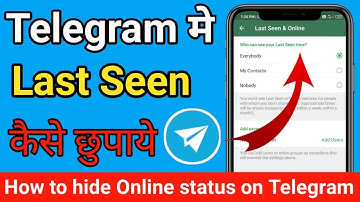 How to hide last seen on telegram || Telegram me last seen hide kaise kare