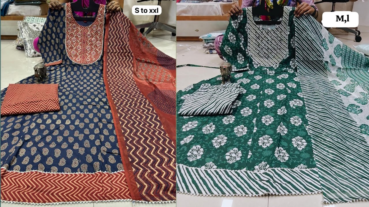 Anarkali Kurtis And Thupatta sets💥🥰 #Cotton with #rayon #jobinaaricenterprises  #anarkali #tamil 