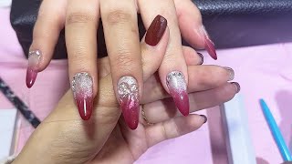 Easy Red Nail Art Design#naildesign #nailart