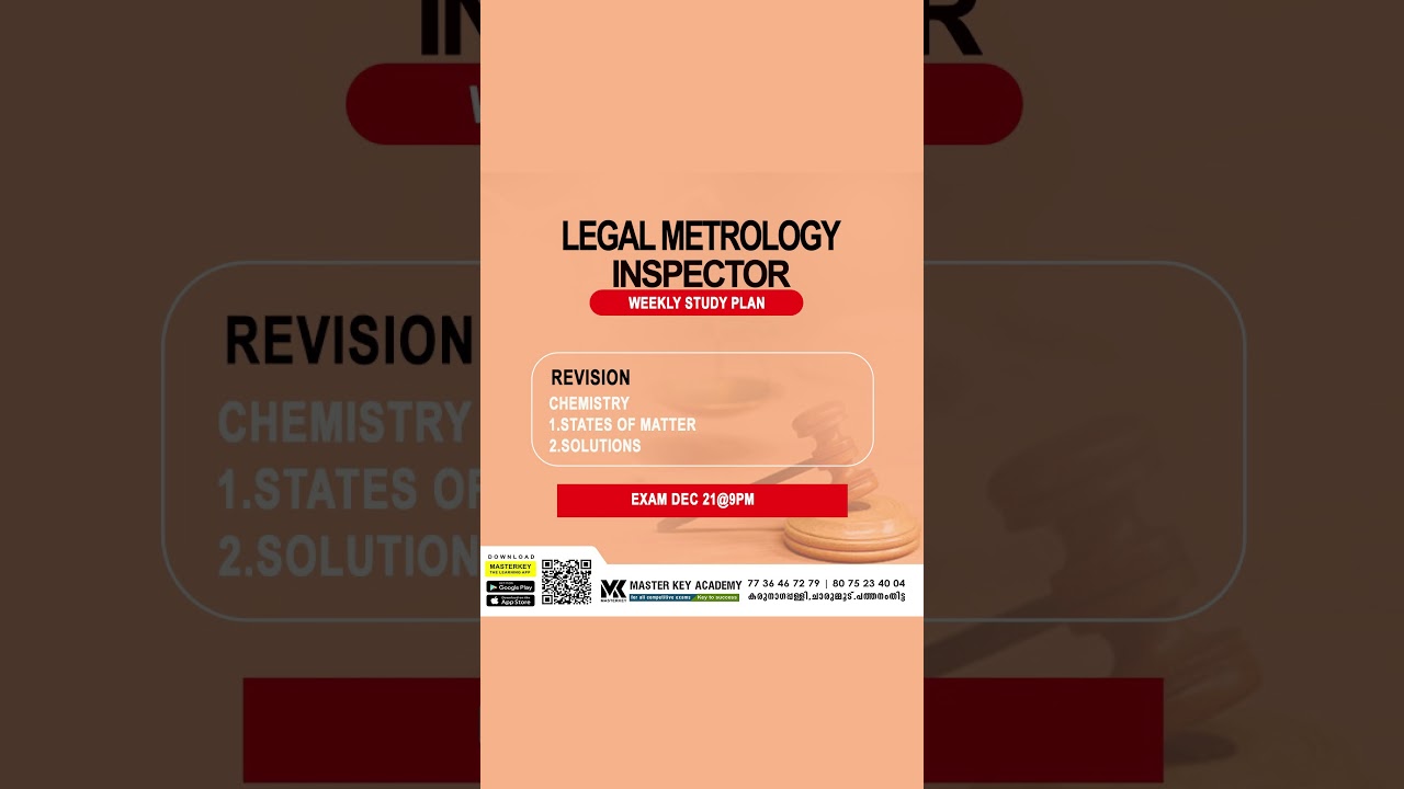 LEGAL MRTROLOGY INSPECTOR|| JOIN OUR 2nd BATH||WEEKLY STUDY PLAN || JOIN OUR NEW BATCH