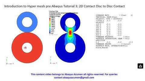 Hypermesh - Abaqus Tutorial 4: Disc To Disc Contact using solid elements