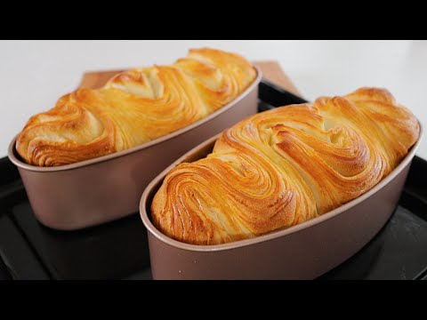 Best ever Puff Pastry Butter Bread Loaf  Easiest Recipe  So many layers Like Machine made