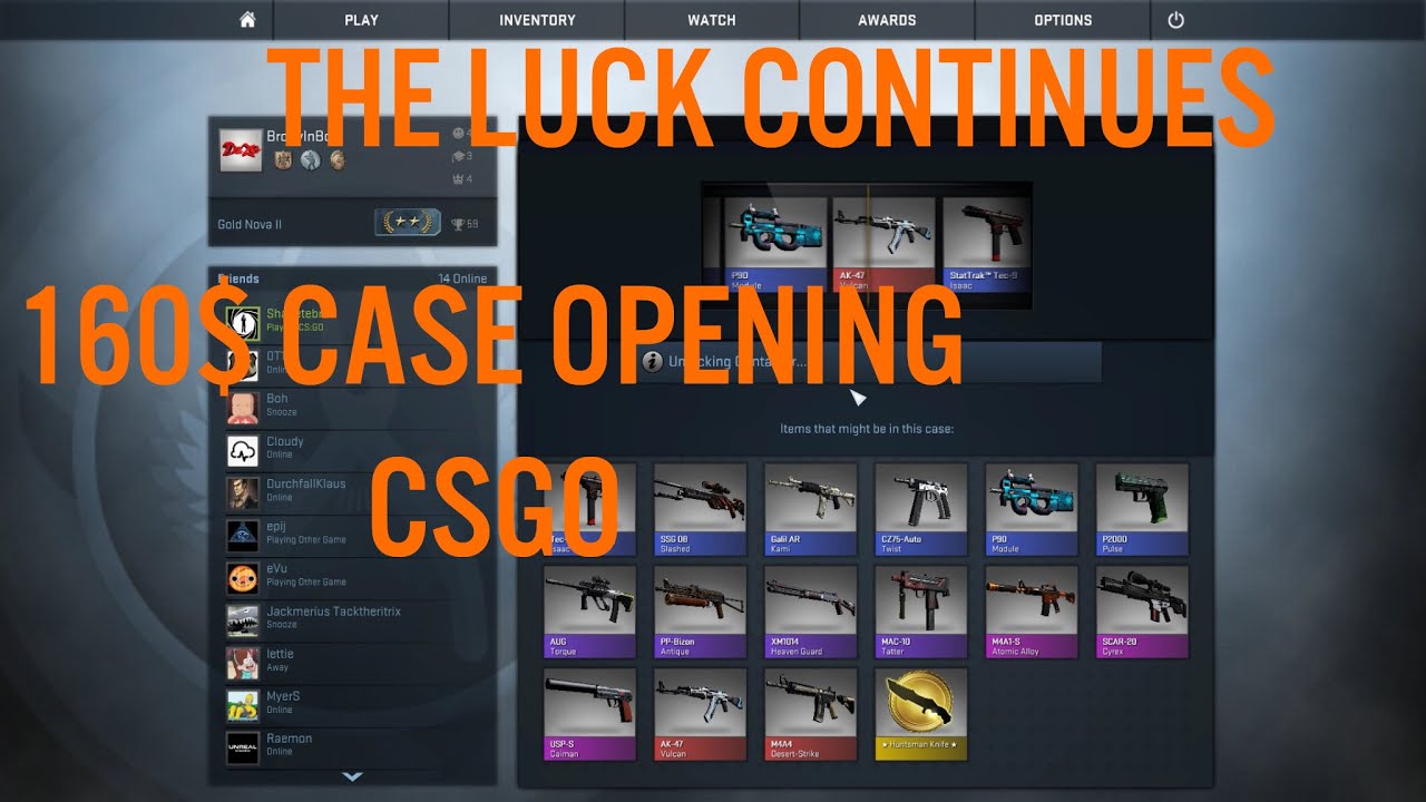 opening 160 worth of csgo cases the luck continues youtube