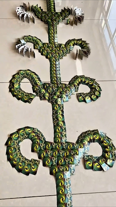 Unbelievable! Giant Card Domino #dominoeffect #cards #amazingbuild