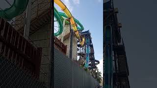 Scary Blue Waterslide #sixflagsmagicmountain #scary #waterslide #trapdoor