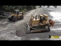 Caterpillar D8N Dozer & Caterpillar 966 Wheel Loader Digging Gravel