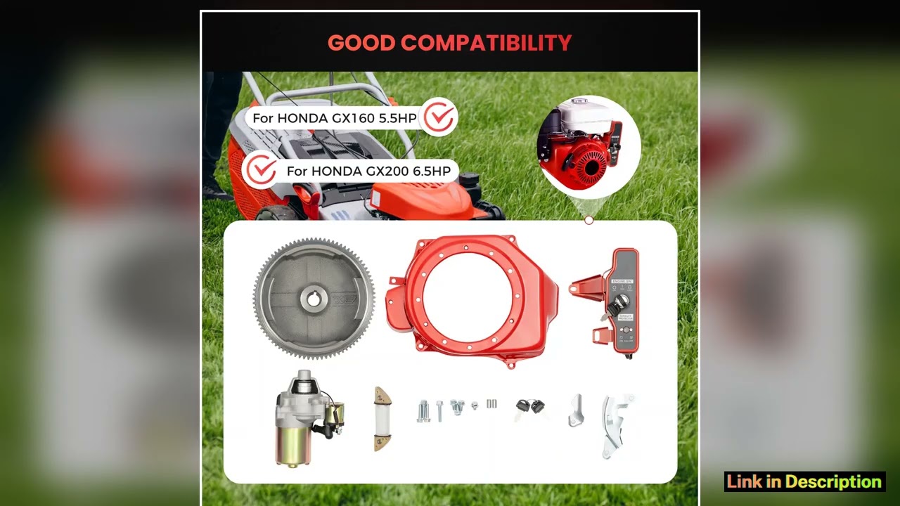 Electric Start Motor Kit for HONDA GX160 GX200 55HP 65HP Engine Flywheel Key Switch Box Conversion