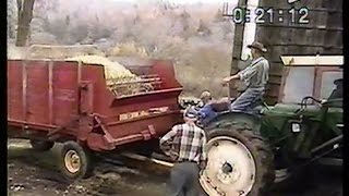 Chopping Corn Part 2 Unloading the Chuck Wagon Blowing Chopped Corn Into the Silo