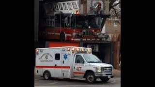 Chicago fire Department Tower Ladder 23 Spare & Ambulance 47 Responding to different Calls