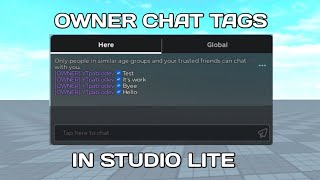 HOW TO MAKE OWNER CHAT TAG IN ROBLOX STUDIO LITE #roblox 