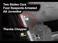 Columbus Police Helicopter Tracks Two Stolen Cars and Directs officers to  Four Suspects