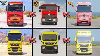 ACTROS TRUCK VS MAN TRUCK IN GTA 5 VS TEARDOWN VS BEAMNG- WHICH IS BEST?