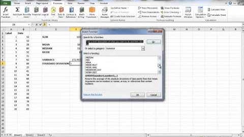 Tutorial for Measures of Dispersion in MS Excel