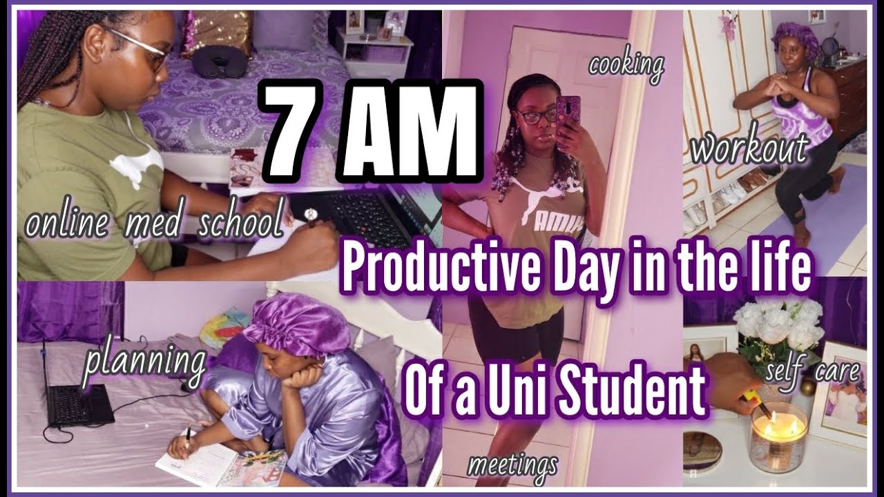 7 AM PRODUCTIVE DAY IN THE LIFE OF A UNIVERSITY STUDENT  2022 || Online Medical School *realistic* 💜