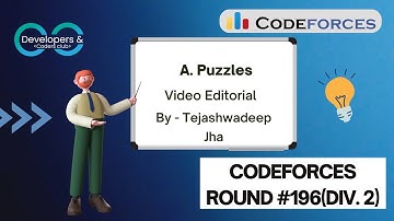 A. Puzzles | Codeforces Round #196 (Div.2) | Codeforces | DCC NIT-A
