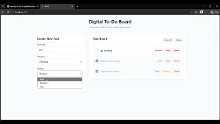 web dev 2 Assessment 2 - Digital To-Do Board Demo