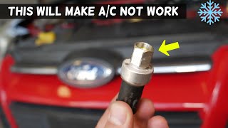 FORD AC AIR CONDITIONER DOES NOT WORK BECAUSE OF BAD AC PRESSURE SWITCH. AC BLOWS HOT FIX