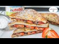 French Toast mit Nutella Erdbeer Füllung - Armer Ritter - super Brunch Beilage