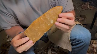 How To Make Your Blade Even Thinner!—Flintknapping Coastal Chert.